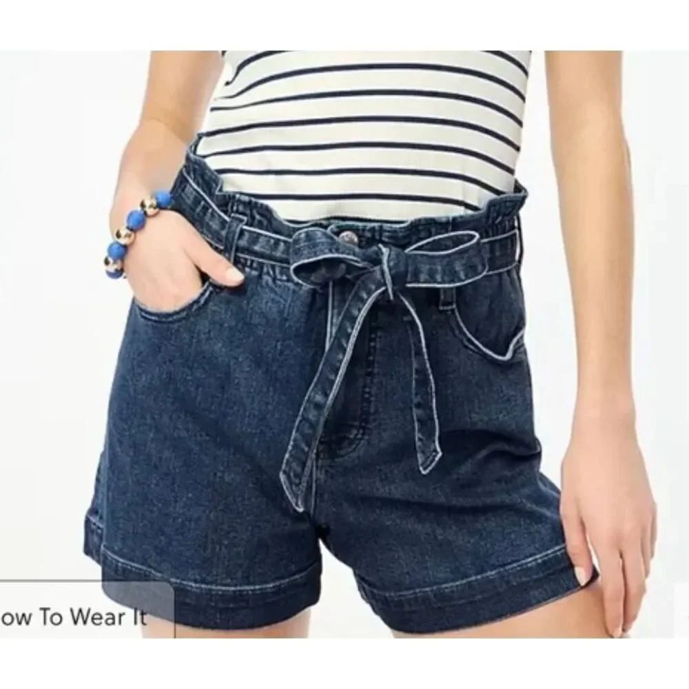 J.crew high rise paperbag jean shorts size 27
